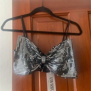 RAVEN SEQUIN BOW TOP